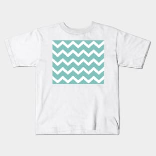 Zigzag geometric pattern - blue and white. Kids T-Shirt